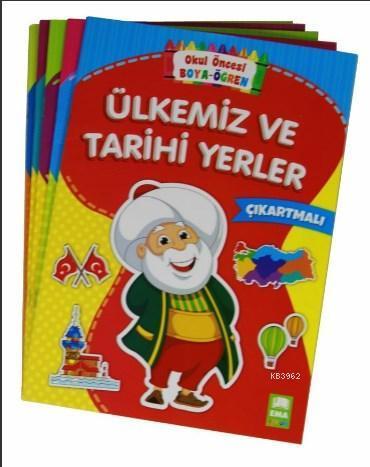 Okul Öncesi Boya Öğren Seti Çıkartmalı 5 Kitap | benlikitap.com