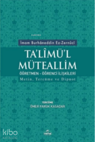 Talimül Müteallim Öğretmen Öğrenci İlişkileri | benlikitap.com