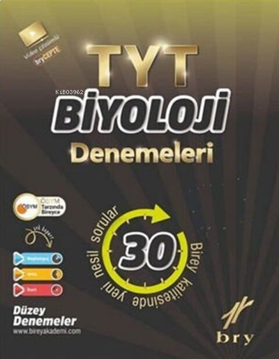 TYT - Branş Denemeleri - Biyoloji (30 Lu) | Benlikitap.com